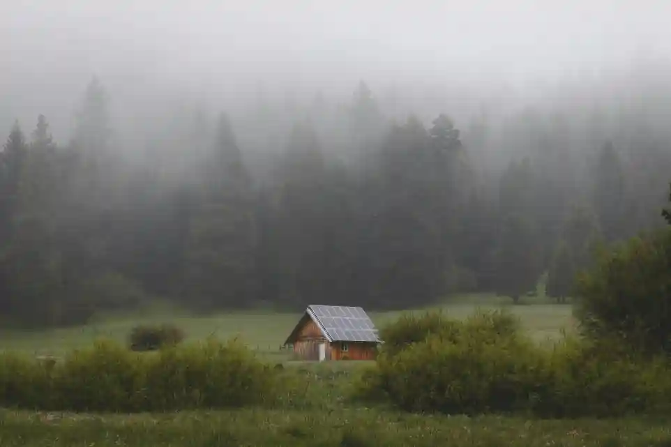 brown and black solar panel house